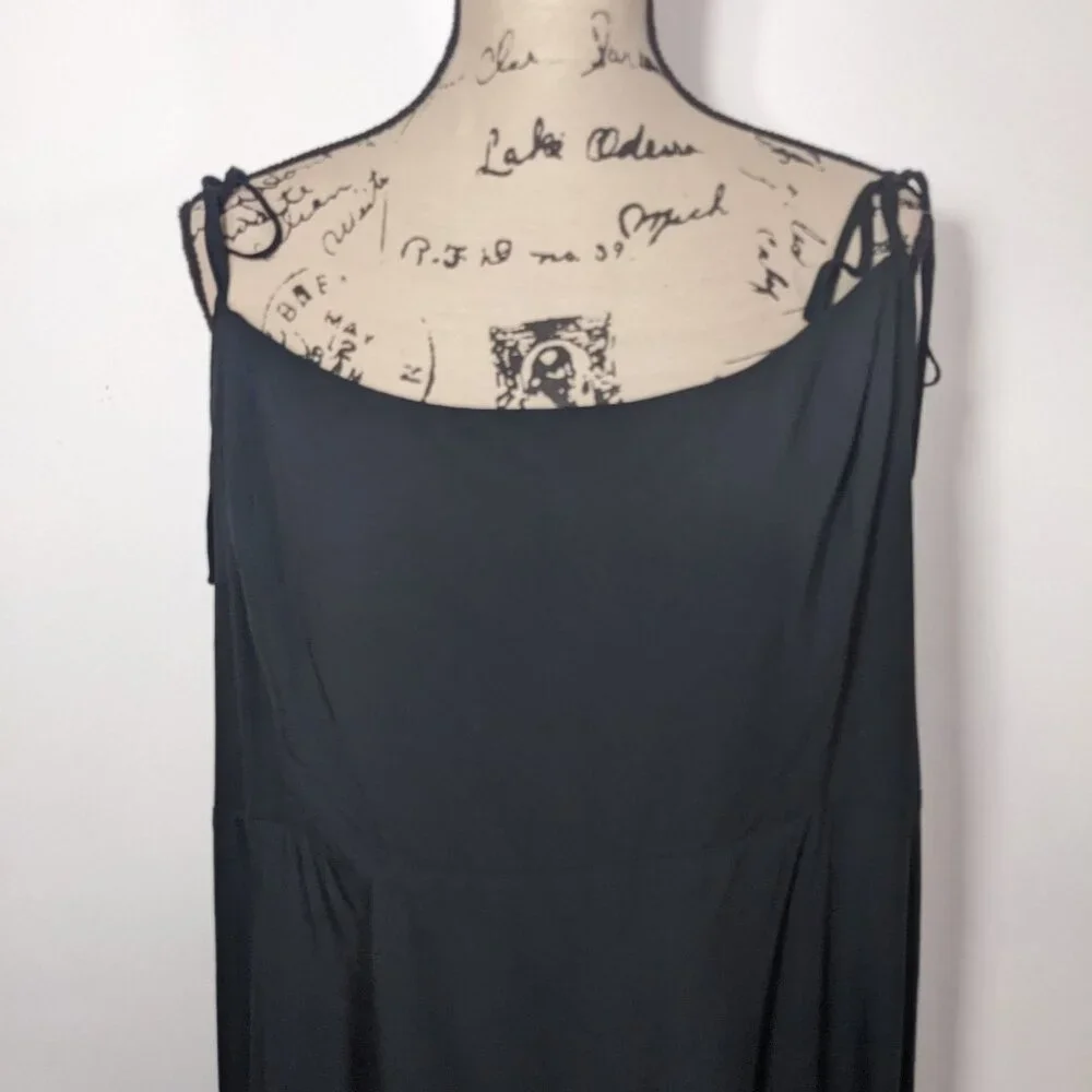 NWT J Crew BI596 Kauai Tie-Strap Mini Dress Black Plus Size 24